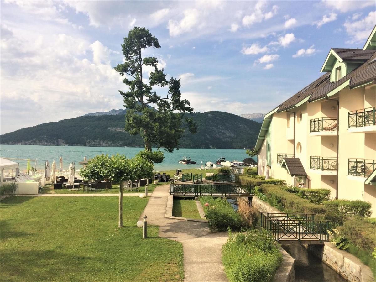 Lac Annecy Plage Privee, Duplex Baie Des Voiles Duingt Exterior foto