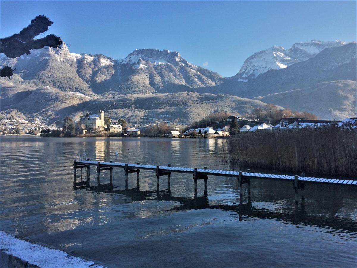 Lac Annecy Plage Privee, Duplex Baie Des Voiles Duingt Exterior foto
